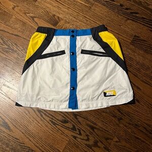 Retro Nike Colorblock Snap-Front Athletic Moto Mini Skirt From Urban Outfitters